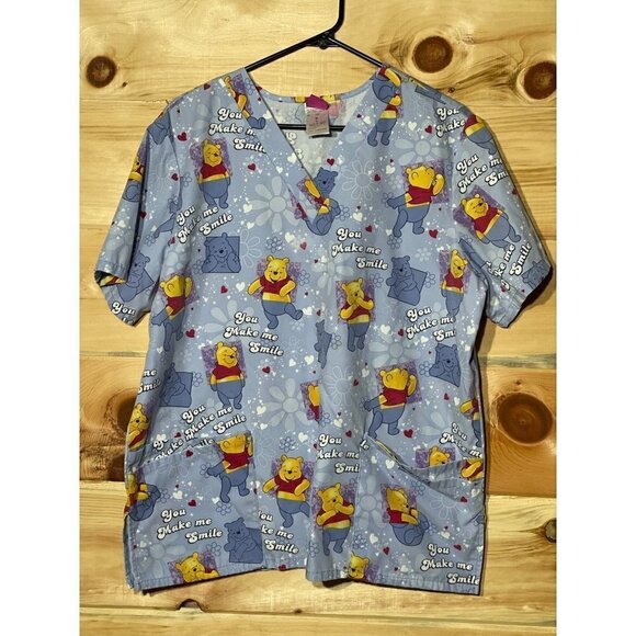 Disney scrub top. Winnie the Pooh. Size large. The wonderful world of Disney. Nu - Picture 1 of 2